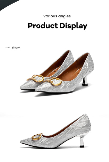Popular Luxury Brand CHCH Women's Shoes High Heeled Leather Shoes Casual Shoes Medium Height Shoes Banquet Wedding Shoes
