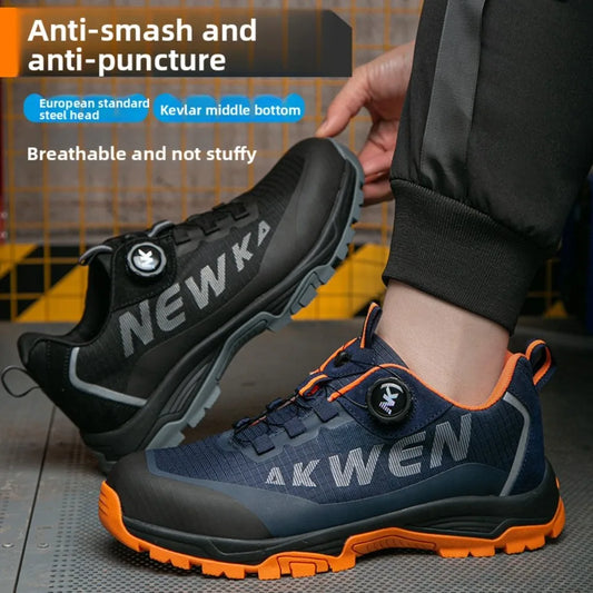 Labor Protection Shoes Anti Smashing AntiStabbingAnti Slip Protection Steel ToeShoes Wear-resistantShoes Men's Safety Work Shoes