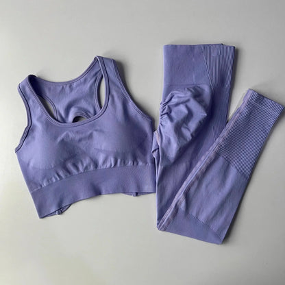Sexy Back Design Fitness Bra for Women Pilates Shock-Proof Running  Training Tight Sports Pants Yoga Outfit Set