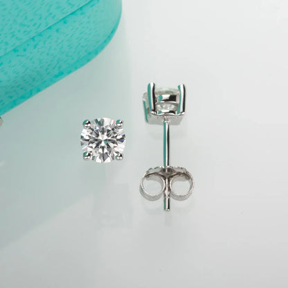 4mm D Color Moissanite Diamond Classic 925 Sterling Silver Stud Earring For Woman Fine Jewelry Wholesale