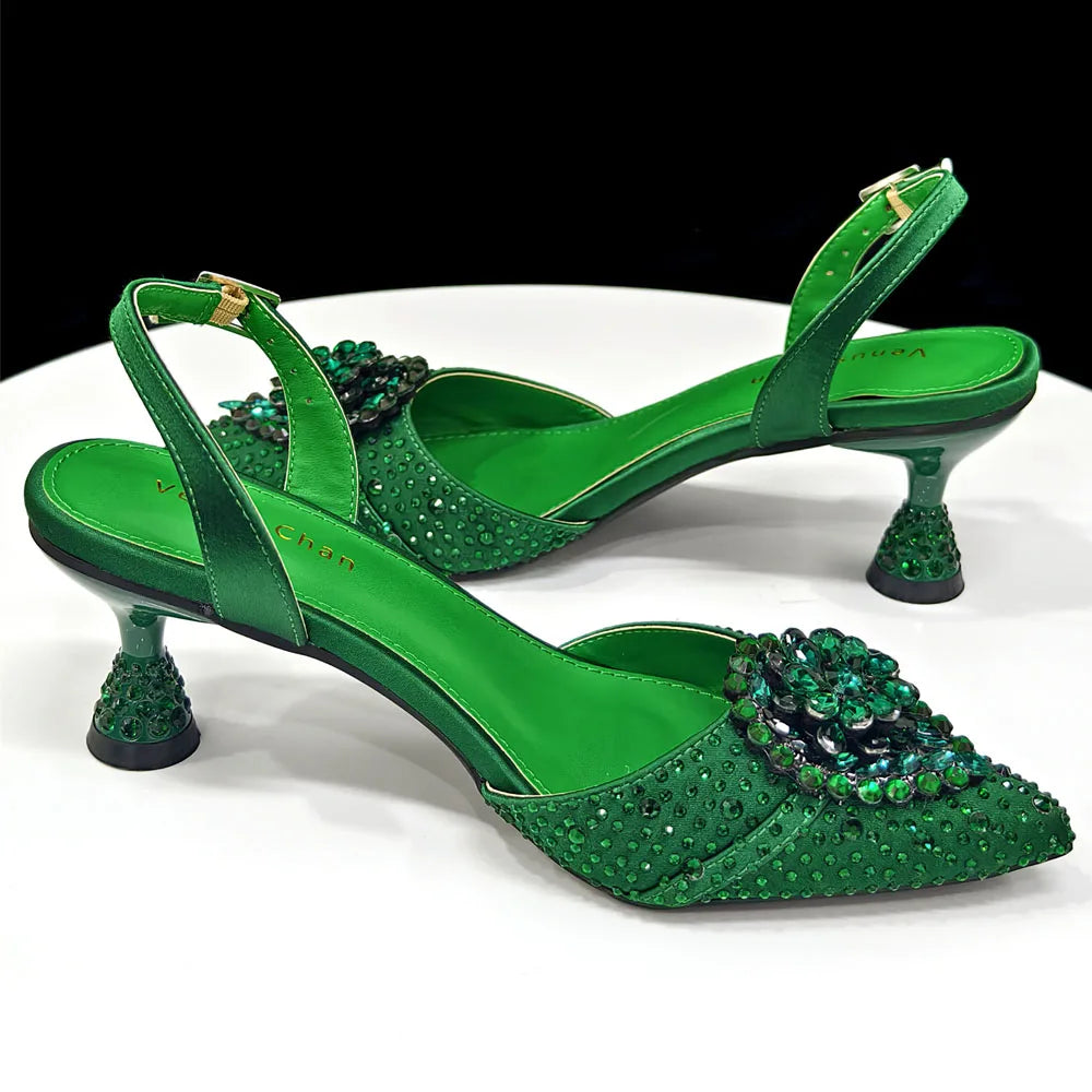 Elegant Italian Design Pink Butterfly Shoes and Bag Set for Women - Perfect for Parties and Weddings