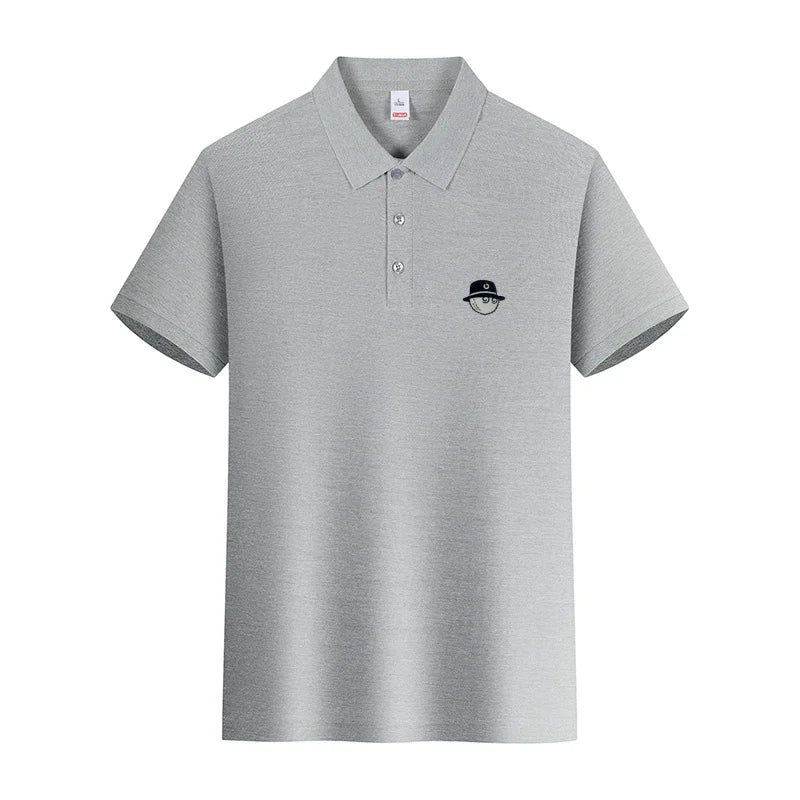 2026 new men's golf short sleeves polo shirt lapel printing ventilate t-shirt business leisure  comfortable exercise men's wear