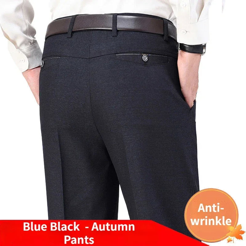 Mens Summer Casual Suit Thin Pants Classic Formal Business Fashion Autumn Thick Stretch Trousers Male Brand Clothes GOZBKF