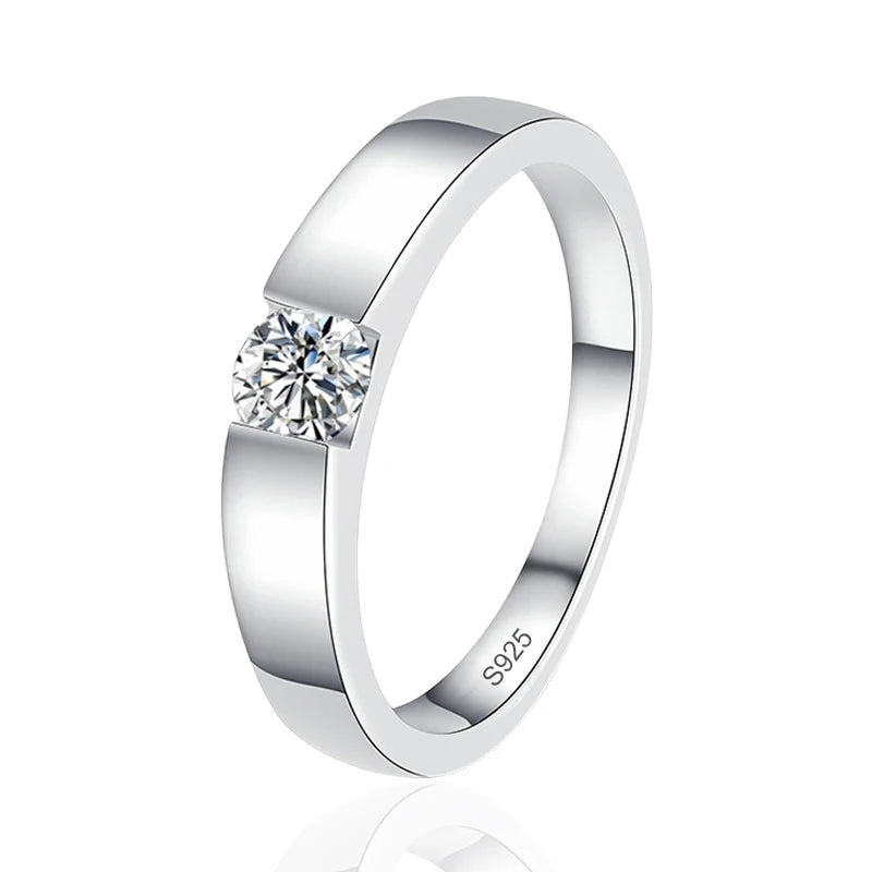 4mm D Color Moissanite Ring for Couple Women Men 925 Sterling Silver Lab Diamond Engagement Wedding Rings Jewelry Bands