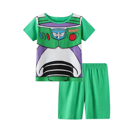Summer Children's Printed Pajama Set Boys AndGirls Short Sleeved Cotton T-shirt Shorts 2 PiecesCartoPajamasChildren's CasualWear