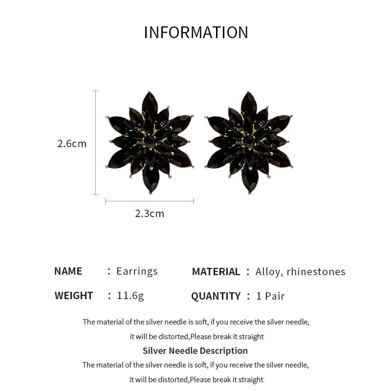 Flower Earrings for Women Korea Simple Sweet Stud Earrings Luxury High-grade Solid Color Charm Jewelry Girls Gift