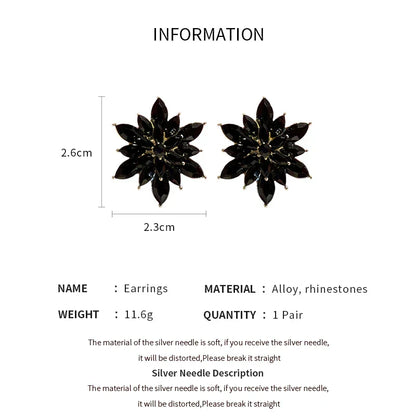 Flower Earrings for Women Korea Simple Sweet Stud Earrings Luxury High-grade Solid Color Charm Jewelry Girls Gift