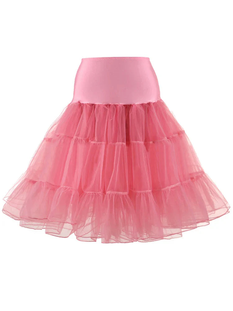 Pleated Vintage Voile Underskirt Ballet Tutu Skirts for Women 50s Retro Skirt Wedding Elegant Party Petticoat