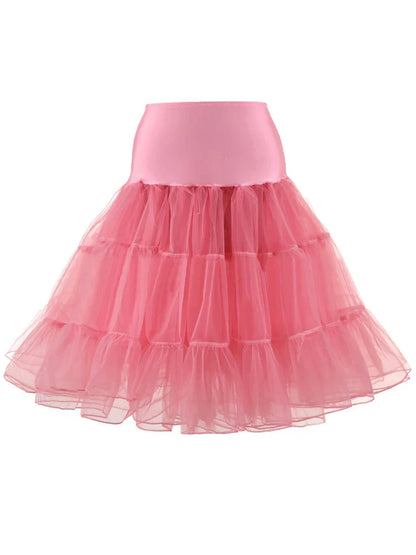 Pleated Vintage Voile Underskirt Ballet Tutu Skirts for Women 50s Retro Skirt Wedding Elegant Party Petticoat