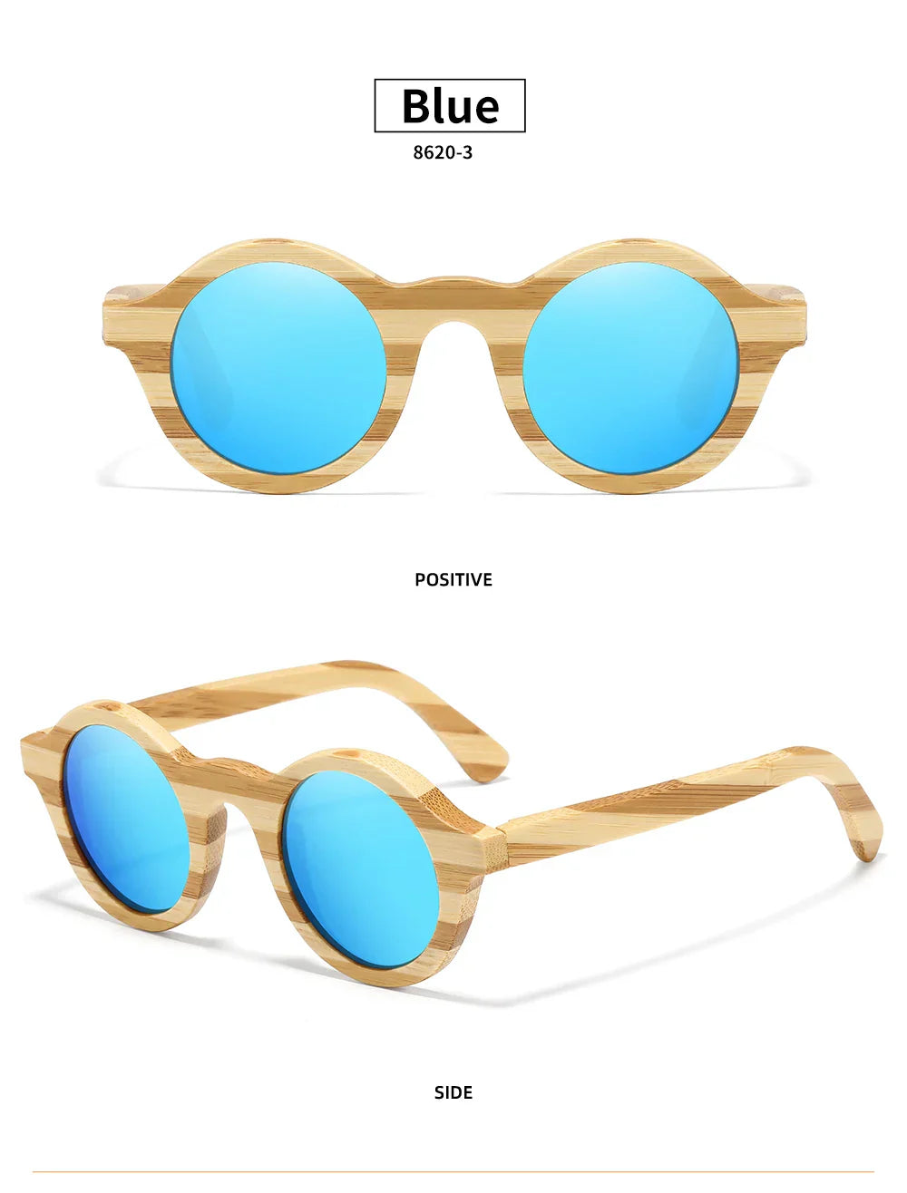 Natural Zebra Bamboo Wooden Aduit Sunglasses Handmade Polarized Glasses Mirror Coating Lenses Eyewear With Gift Box 8620C