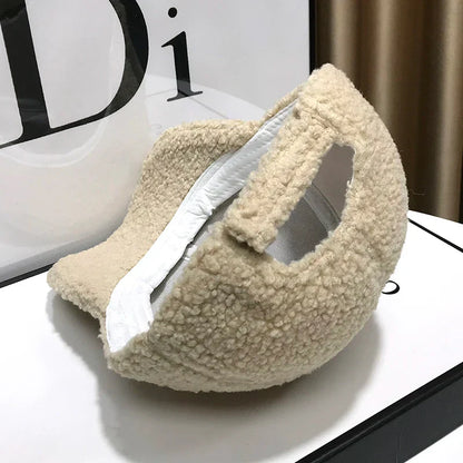 Winter Hats For Women Baseball Caps Plush Thickened Warm Baseball Cap Female Casual Solid Color Fashion Design Outdoor