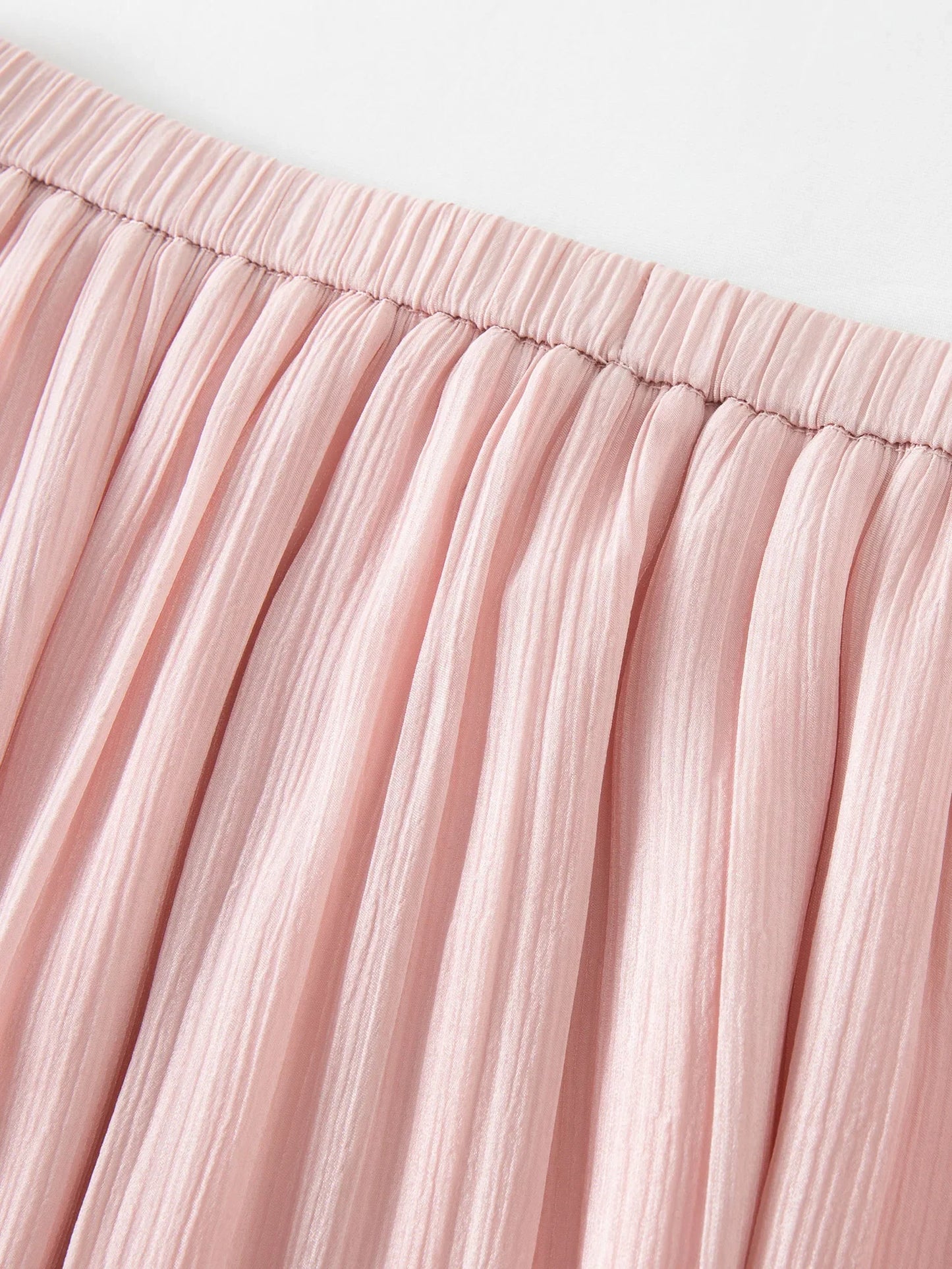 Plus-Size Women's Lightweight Flowing A-Line Skirt - 2025 Summer New Fashionable Commute Long Dress 25DS82792