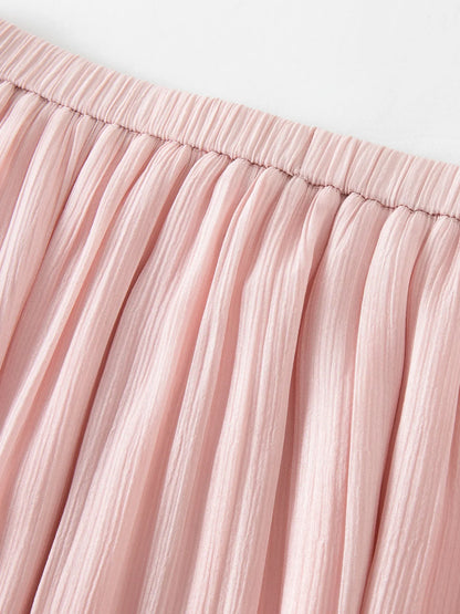 Plus-Size Women's Lightweight Flowing A-Line Skirt - 2025 Summer New Fashionable Commute Long Dress 25DS82792