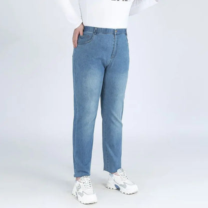 Classic Blue Women Pant Jeans Female Casual Slim Fit Trousers