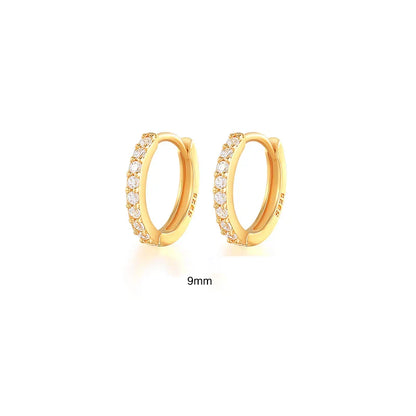 6/7/8/9 MM Cartilage Circle Earrings 925 Sterling Silver Bling CZ Huggie Hoop Earring for Women Piercing Buckle Wedding Jewelry