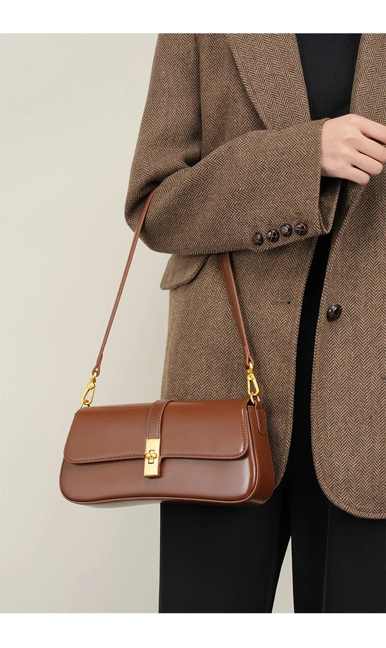 Women Genuine Leather Shoulder Bag Female Fashion Handbag Totes Small Underarm Bag Casual Daybag Mini Purse -KG1313