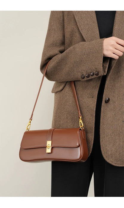 Women Genuine Leather Shoulder Bag Female Fashion Handbag Totes Small Underarm Bag Casual Daybag Mini Purse -KG1313