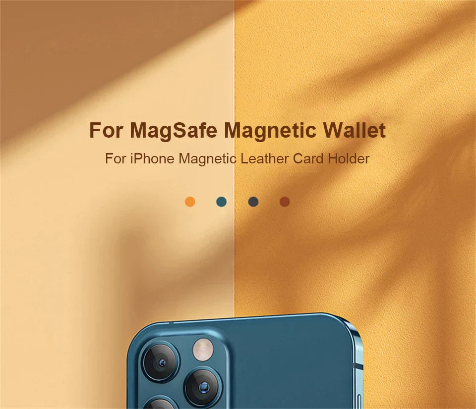 For Magsafe Wallet Card Holder Case For Apple iPhone 17 16 15 14 13 12 Pro Max Magnetic Leather Bag Adsorption Cover Accessory