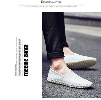 New Summer Breathable Men Loafers Handmade Leather Men's Driving Shoes Luxury Brand Flat Casual Shoes Soft Breathable Men Shoes