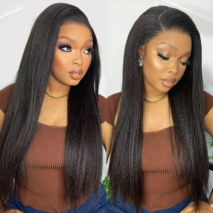 Straight Human Hair Wigs 13x4 5x5 HD Lace Front Human Hair Wigs Yaki Straight Frontal Lace Wig for Black Women Ready to Go