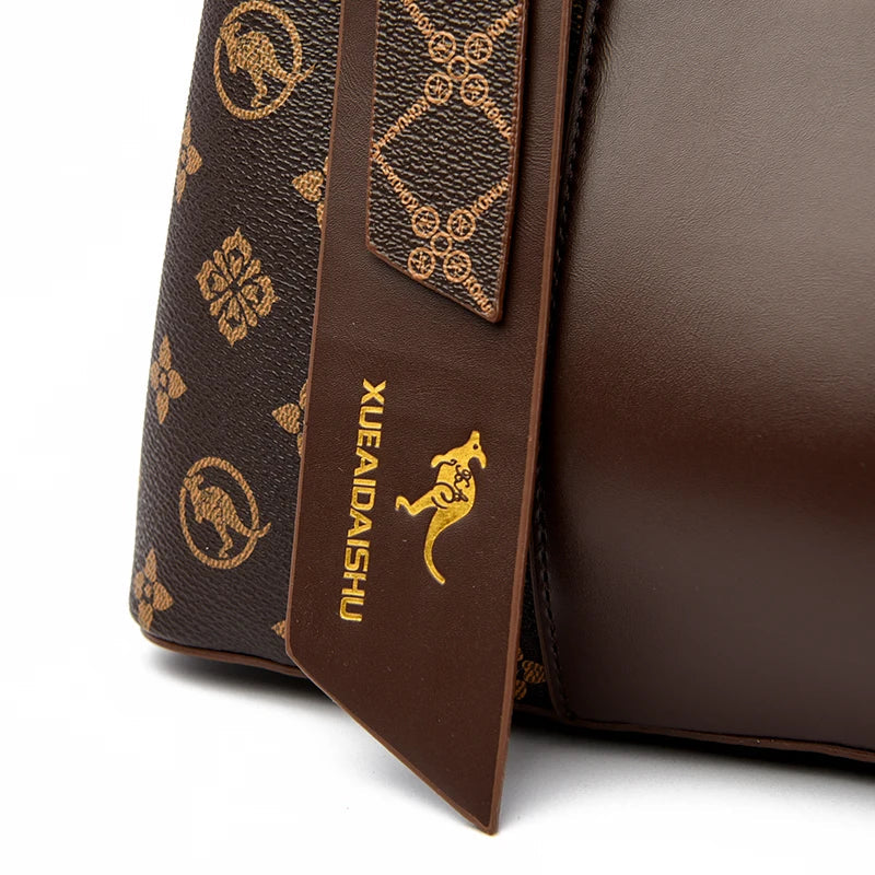 Luxury Handbag Fashion Print Large Capacity Soft Leather Women Shoulder Crossbody Bag Leisure Designer Ladies Purses and Handbag