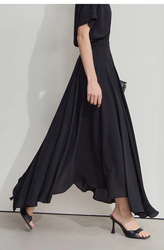Minimalist Office Lady Skirts Women 2025 New Summer Solid Loose Asymmetric Large A-line Skirt Female Fashion 12542168