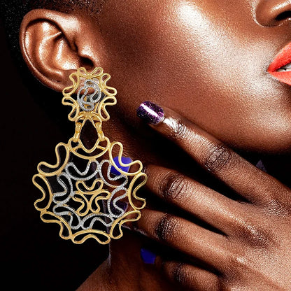 Gold Color Earrings For Women Fashion Jewelry 18k Gold Plated Big Drop Earrings Wedding Party Accessories Gift Trending