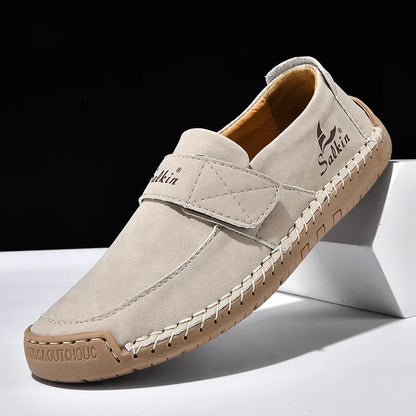 Handmade Men's Slip On Loafers Soft Leather Shoes Lightweight Breathable Driving Shoes Non Slip Daily Casual Outdoor Sneakers