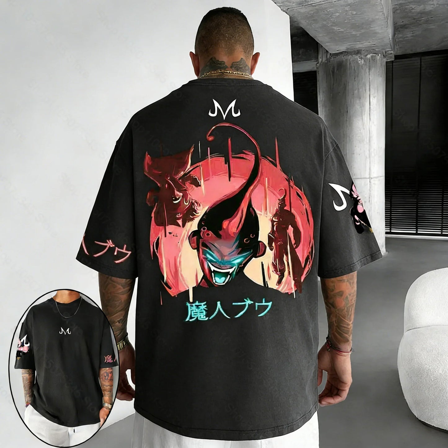 T-shirt Summer New Majin Buu Co Branded Unisex Harajuku Oversized Loose Casual Parent-child Short Sleeved