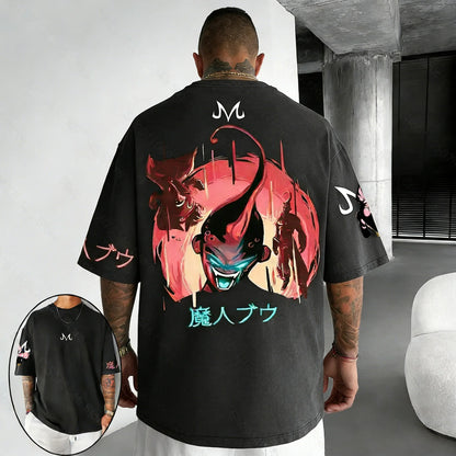 T-shirt Summer New Majin Buu Co Branded Unisex Harajuku Oversized Loose Casual Parent-child Short Sleeved