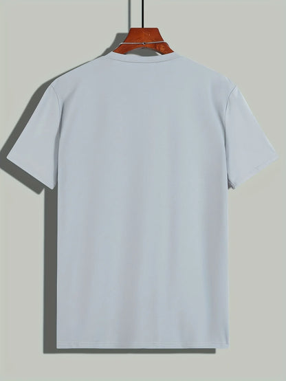 Men's 100% cotton casual sports loose fit Funny Dog First print round neck short sleeved T-shirt top