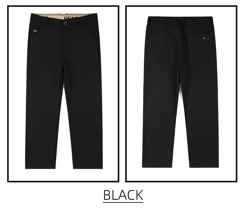 Men's Fashion Casual Straight Pants Baggy Classic Wide Leg Simple Trousers Loose Male Comfortable Soft Quality Pants