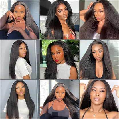 13x4 Straight Lace Front Wigs Human Hair For Women Yaki Straight Lace Front Wig Remy Hair Brazilian Virgin Human Hair Wigs