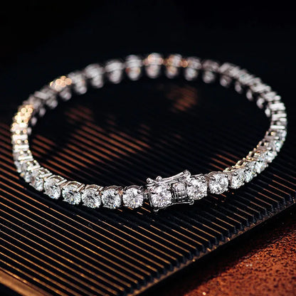 Moissanite Bracelet for Women Man 2/3/4/5/6 mm D Color VVS1 S925 Tennis Link Bracelet Hand Chain