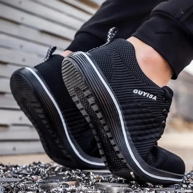 Steel Toe Safety Shoes  Anti Smashing Lightweight Work Sports Shoes  Indestructible Breathable Work Safety Shoes  Men's Comfort