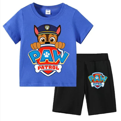 Kids Set Boys Short Sleeve T-Shirt Top+Shorts 2-Piece Outfits Boys Cartoon Suit 3-8Years Children Clothes For Summer