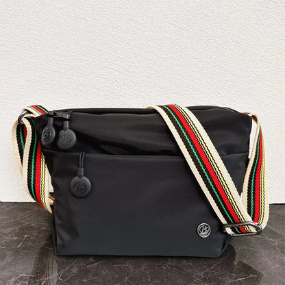 Ultra-light Nylon Crossbody Bag for Women Adjustable Wide Strap Lightweight Women's Bag Zipper Closure Stylish Messenger Bag