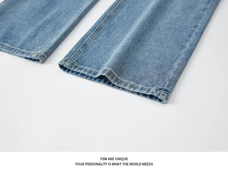 Retro Denim Pants Men's Jeans Loose Straight Casual Trousers Vintage Jeans Y2k Clothes Men's Pants Baggy Jeans Man  Four Seasons