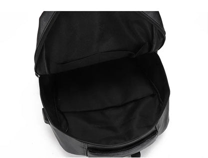 High Quality USB Charging Backpack Men PU Leather Bagpack Large Laptop Backpacks Male Mochilas Schoolbag For Teenagers Boys