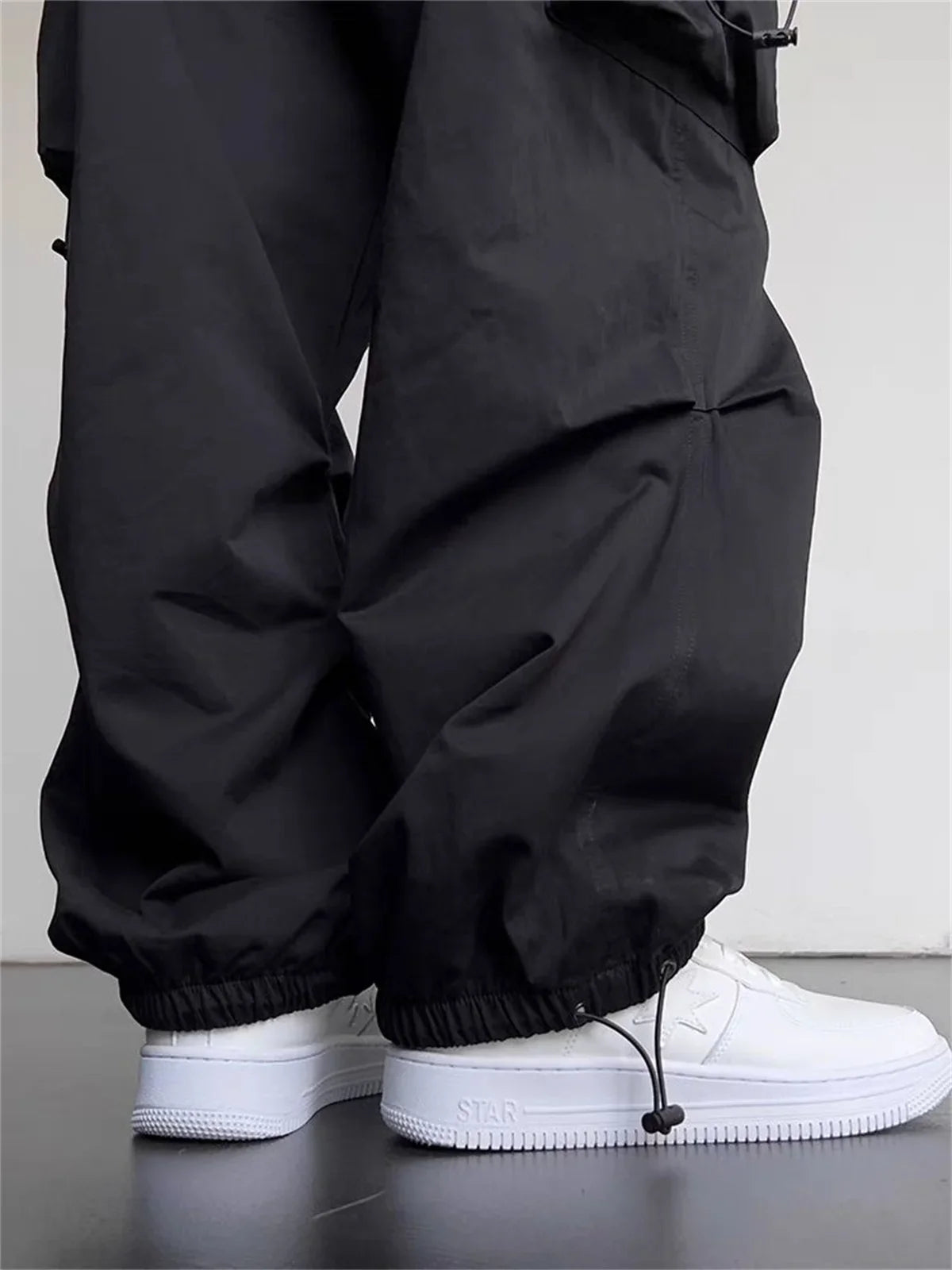 American Spring Summer Men Casual Cargo Pants Pockets Plus Size Black Out Door Elasticity Sports Oversize Pants 46 48 50
