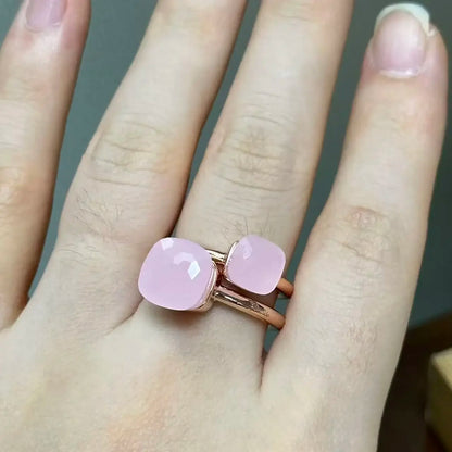 Classic and Petite Ring Set for Women Colorful Cyrstal Fashion Jewelry Gift Vanlentine's Day