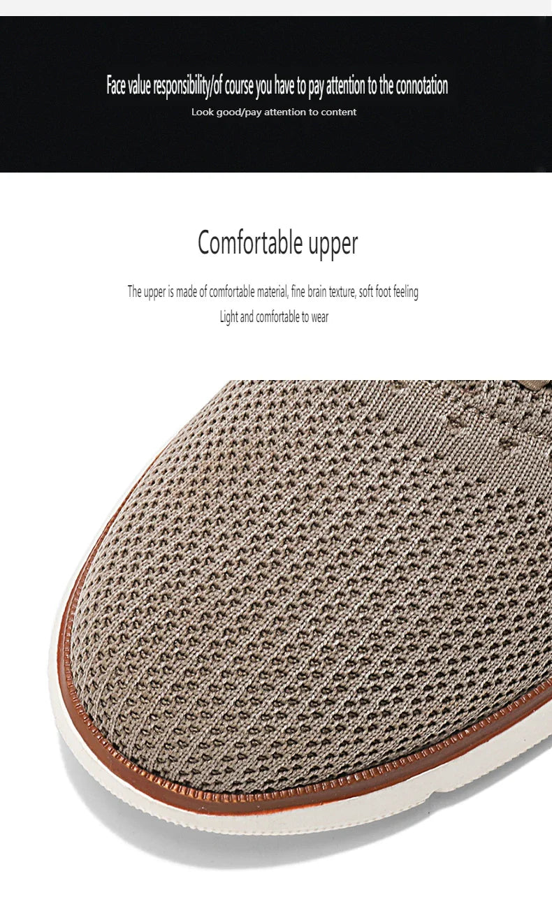 Large Size Comfortable Men's Shoes Light Fashion Casual Sports Shoes Breathable Flying Mesh Top Loafers