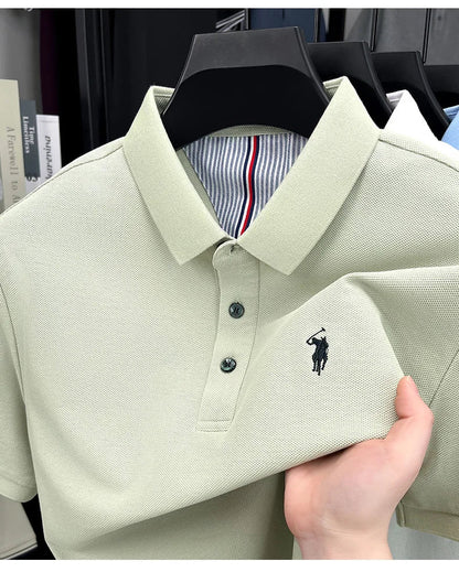 High end brand 100% cotton short sleeve polo shirt men luxur pony embroidery comfort breathable fashion T-shirt summer new top