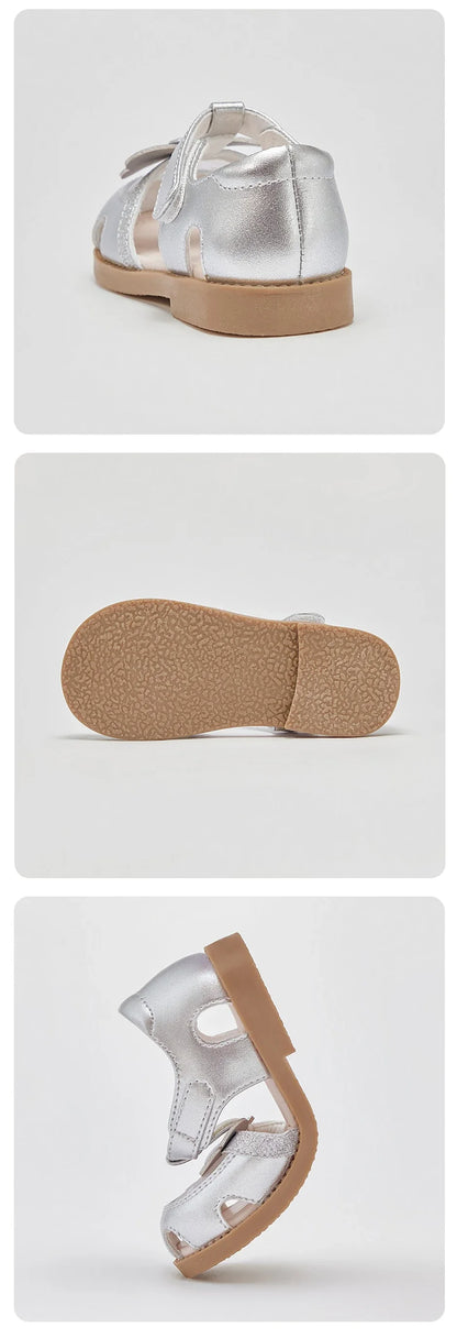 Girls Silvery Sandals Summer Children Shoes Mesh Fashion Princess Cool Breathable Sweet Party Casual Sandal DB2261255