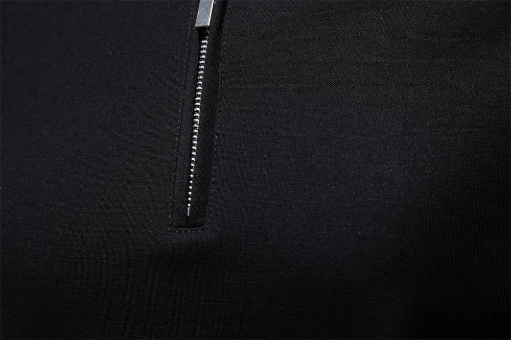 Men's Lightweight Breathable Polo Shirt Half Zipper Collar Solid Color Casual Summer Fashion Top