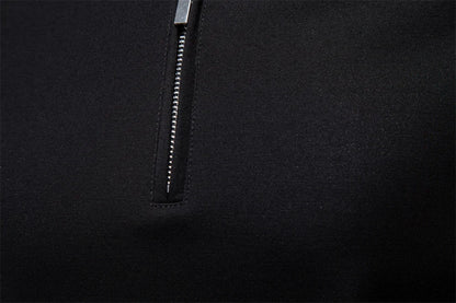 Men's Lightweight Breathable Polo Shirt Half Zipper Collar Solid Color Casual Summer Fashion Top