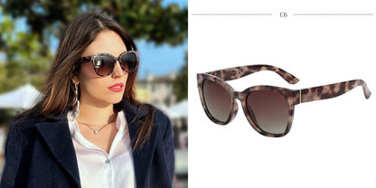 Fashion Cateye Polarized Sunglasses for Women - Oversized Sun Glasses UV400 Protection Retro Shades Designer Style