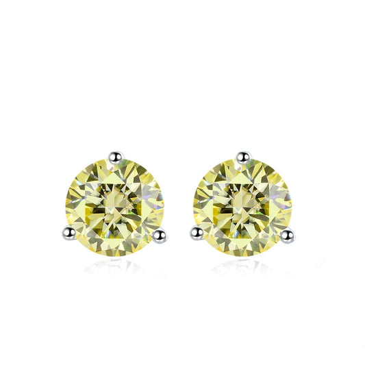 0.5ct 1ct 2ct Champange Blue Rainbow Moissanite Earrings for Women 925 Sterling Silver Lab Diamond  Women's Earring Studs