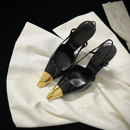 2026 New Summer Style Pointed Toe Stiletto Sandals with Single Strap, Microfiber Lining, Rubber Sole, Sexy High Heels