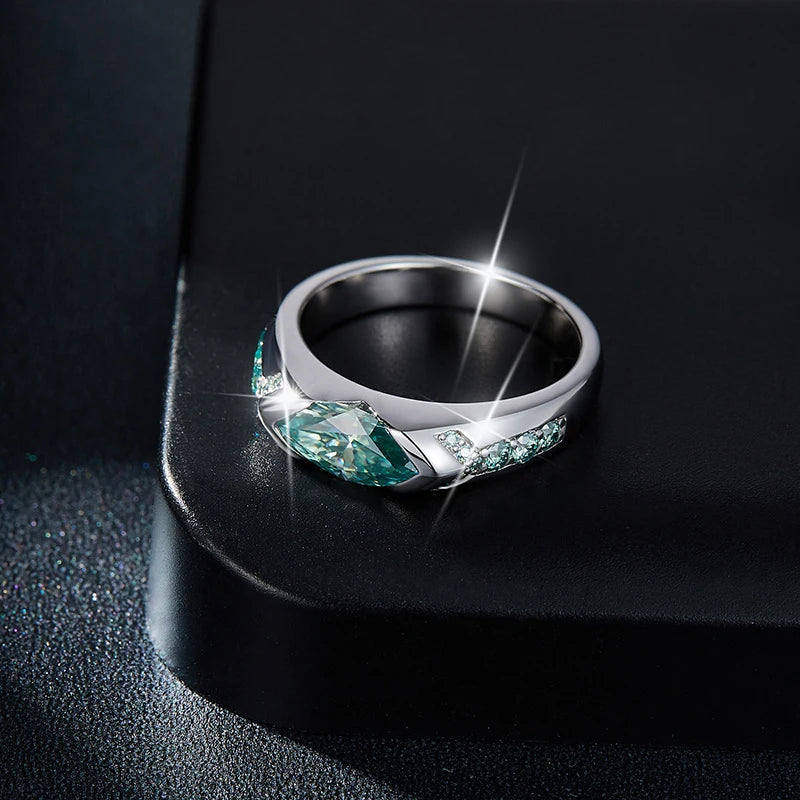 5x10mm Marquise Cut Mossanite Rings for Women Man 925 Sterling Sliver with Gold Plated Jewelry Ladies Band Women's Ring